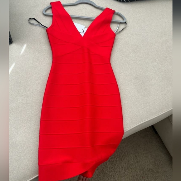NWT Herve Leger Siren Red Bandage Dress - Picture 2 of 7
